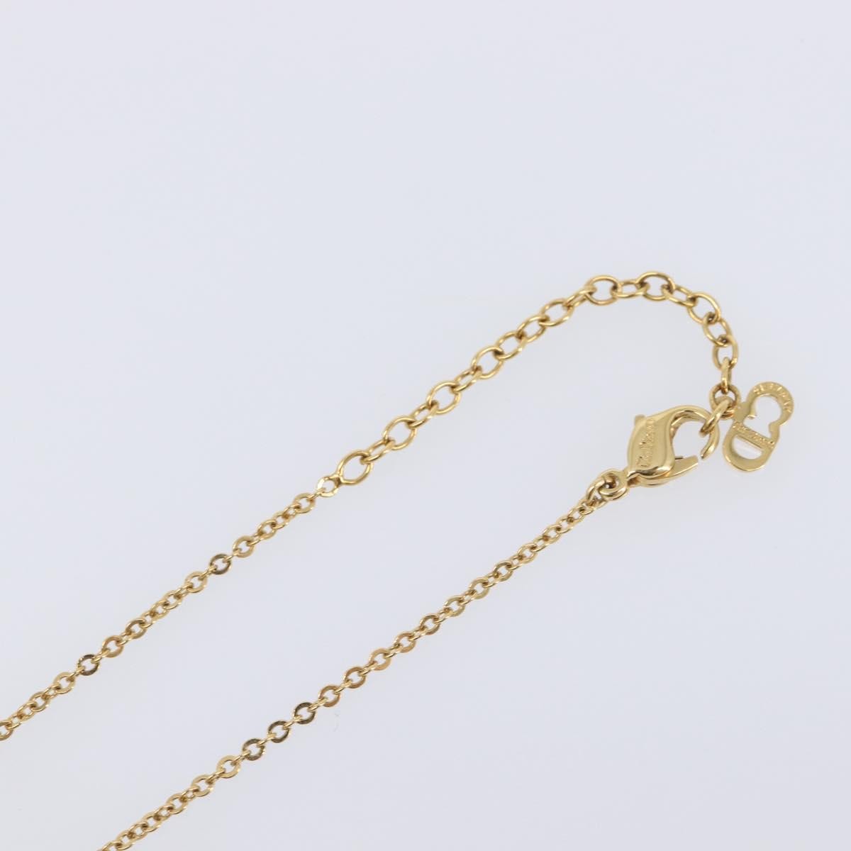 Christian Dior Logo Heart Pendant Metal Gold Metal Necklace Jewelry (Pre-Owned)