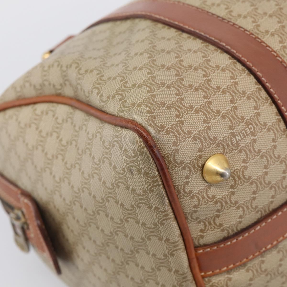Celine Macadam Macadam With Leather Beige Canvas Tote Bag Bag (Pre-Owned)
