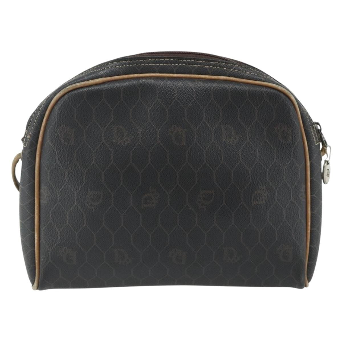 Christian Dior Vintage Honeycomb Canvas Black Canvas Shoulder Bag Bag (Pre-Owned)