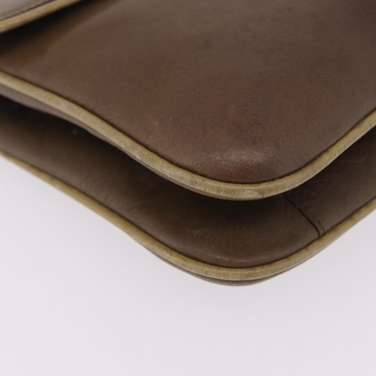 Celine Flap Shoulder Leather Brown Leather Shoulder Bag Bag (Pre-Owned)