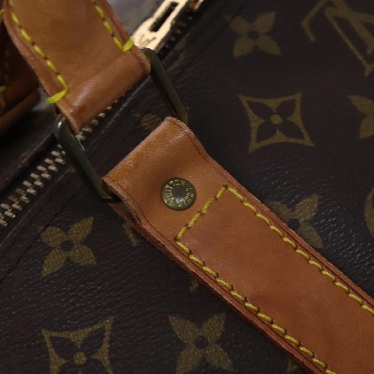 Louis Vuitton Keepall Bandouliere Monogram Canvas Brown Canvas Travel Bag Bag (Pre-Owned)