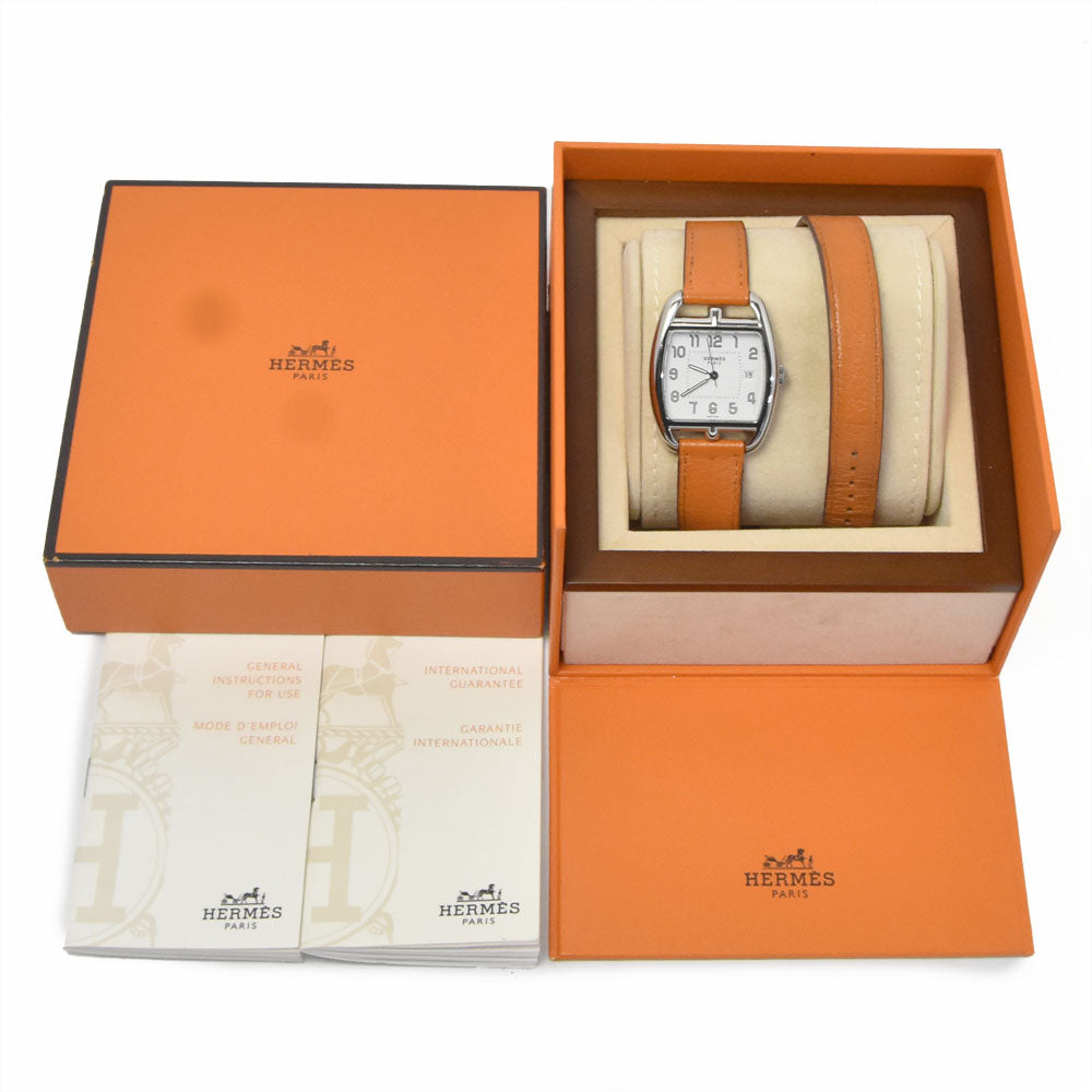 Hermes Cape Cod Quartz Stainless Steel And Leather Watch (Pre-Owned)