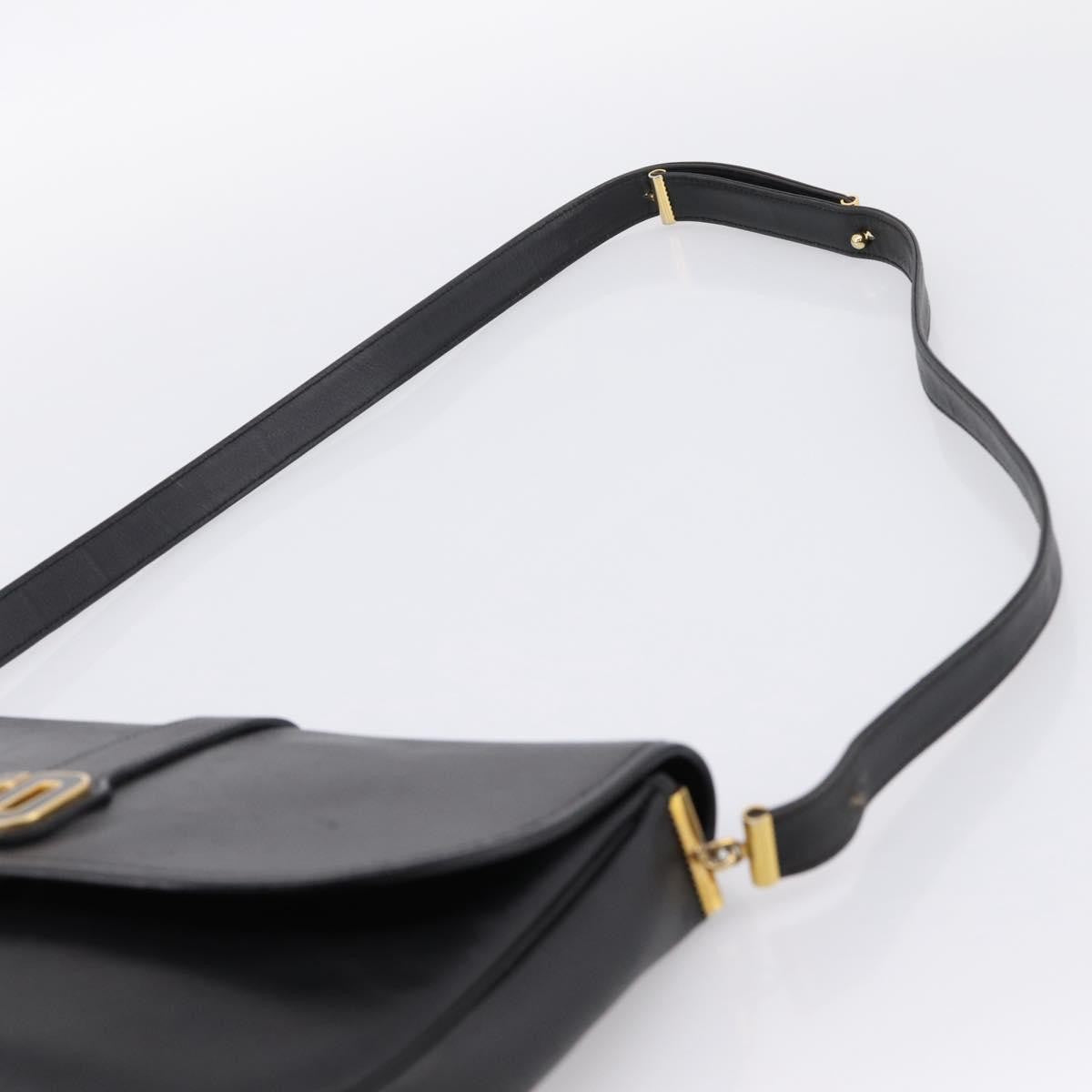 Christian Dior Shoulder Leather Black Leather Shoulder Bag Bag (Pre-Owned)
