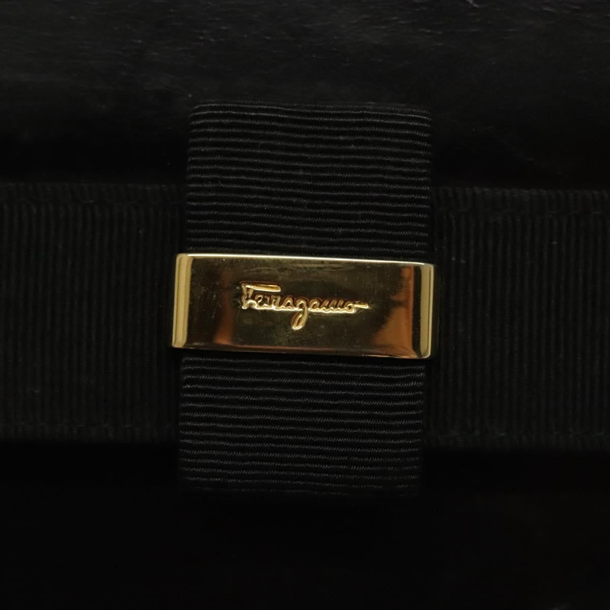 Salvatore Ferragamo Vala Leather Black Leather Handbag (Pre-Owned)