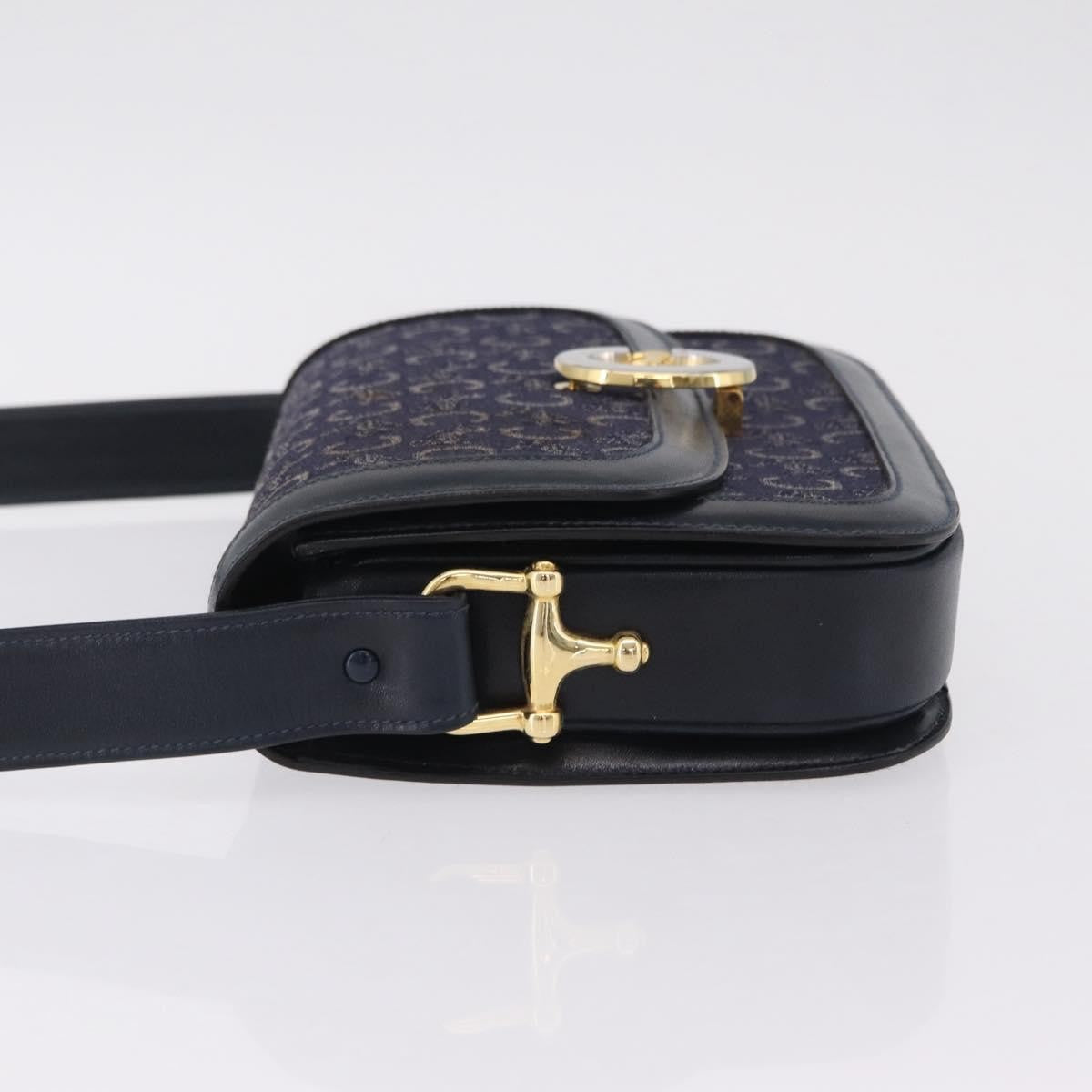 Celine C Sulky Horse Carriage Canvas Navy Canvas Handbag (Pre-Owned)