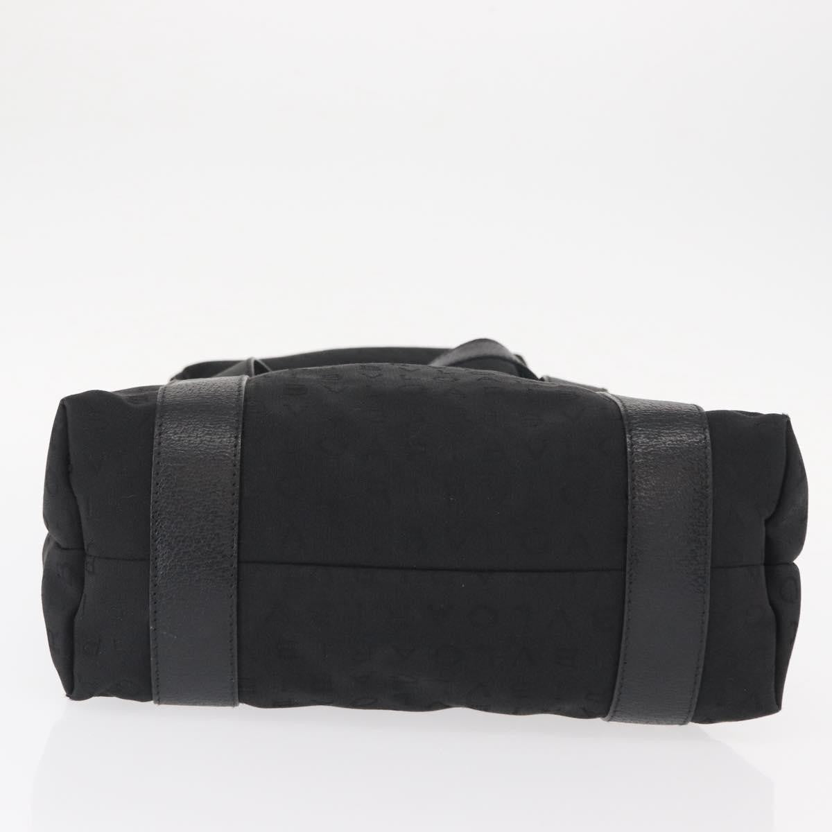 Bvlgari Logomania Canvas Black Canvas Tote Bag Bag (Pre-Owned)
