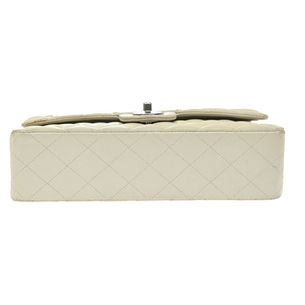 Chanel Vintage Classic Double Flap Quilted Caviar White Leather Shoulder Bag Bag (Pre-Owned)