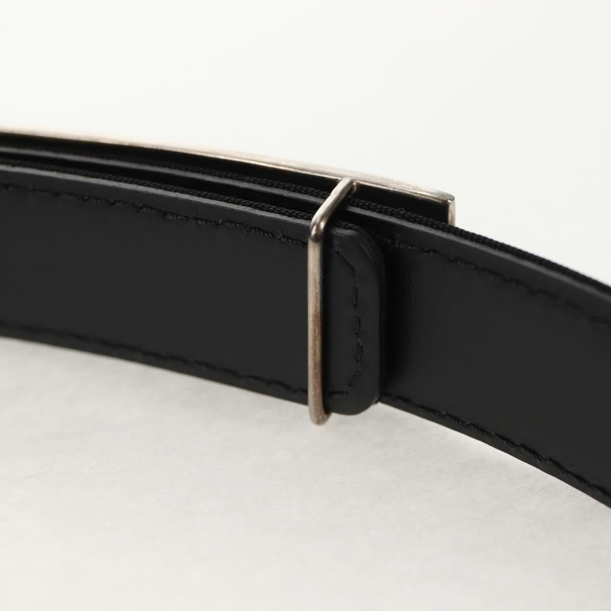 Chanel Logo Belt Leather With Metal And Crystals Black Leather Belts Accessory (Pre-Owned)