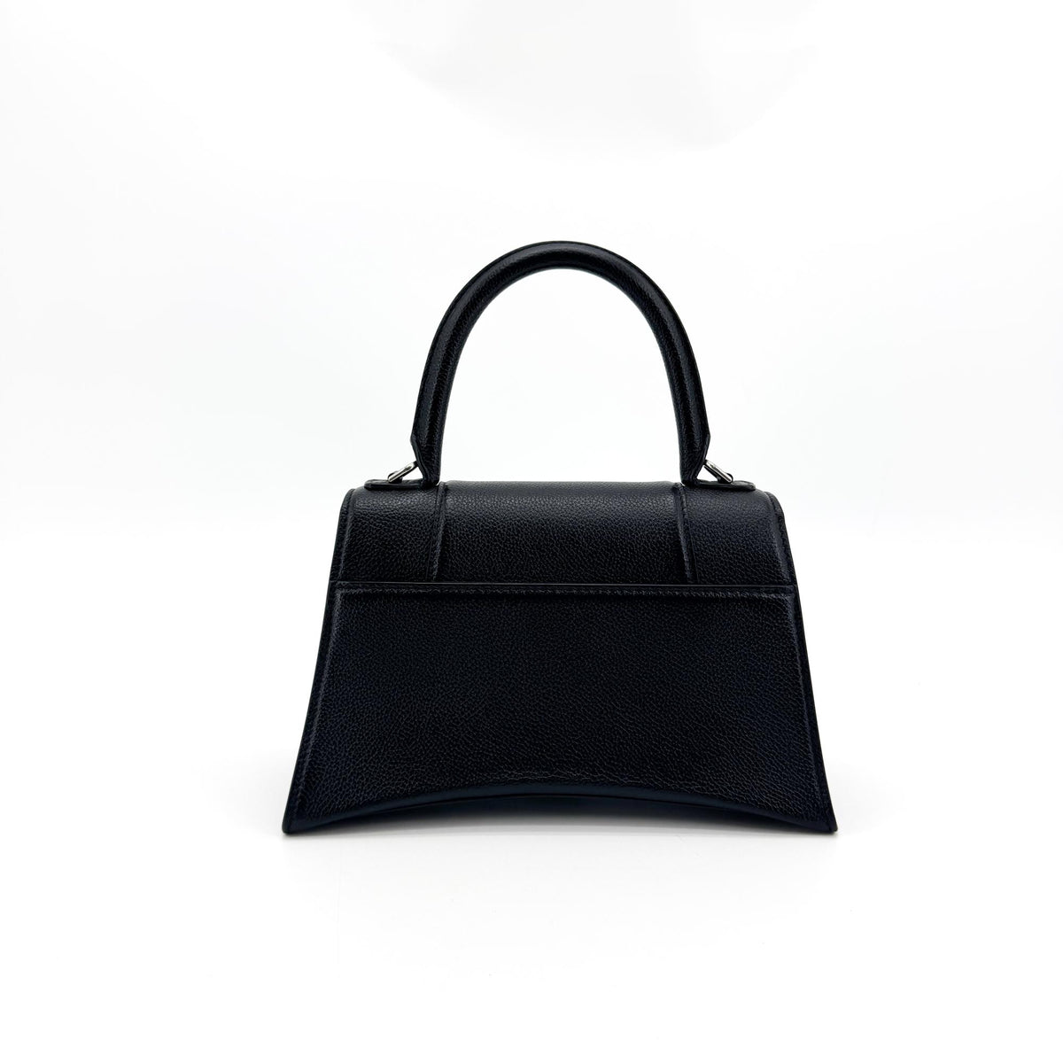 Balenciaga Hourglass Top Handle Leather Black Leather Handbag (Pre-Owned)