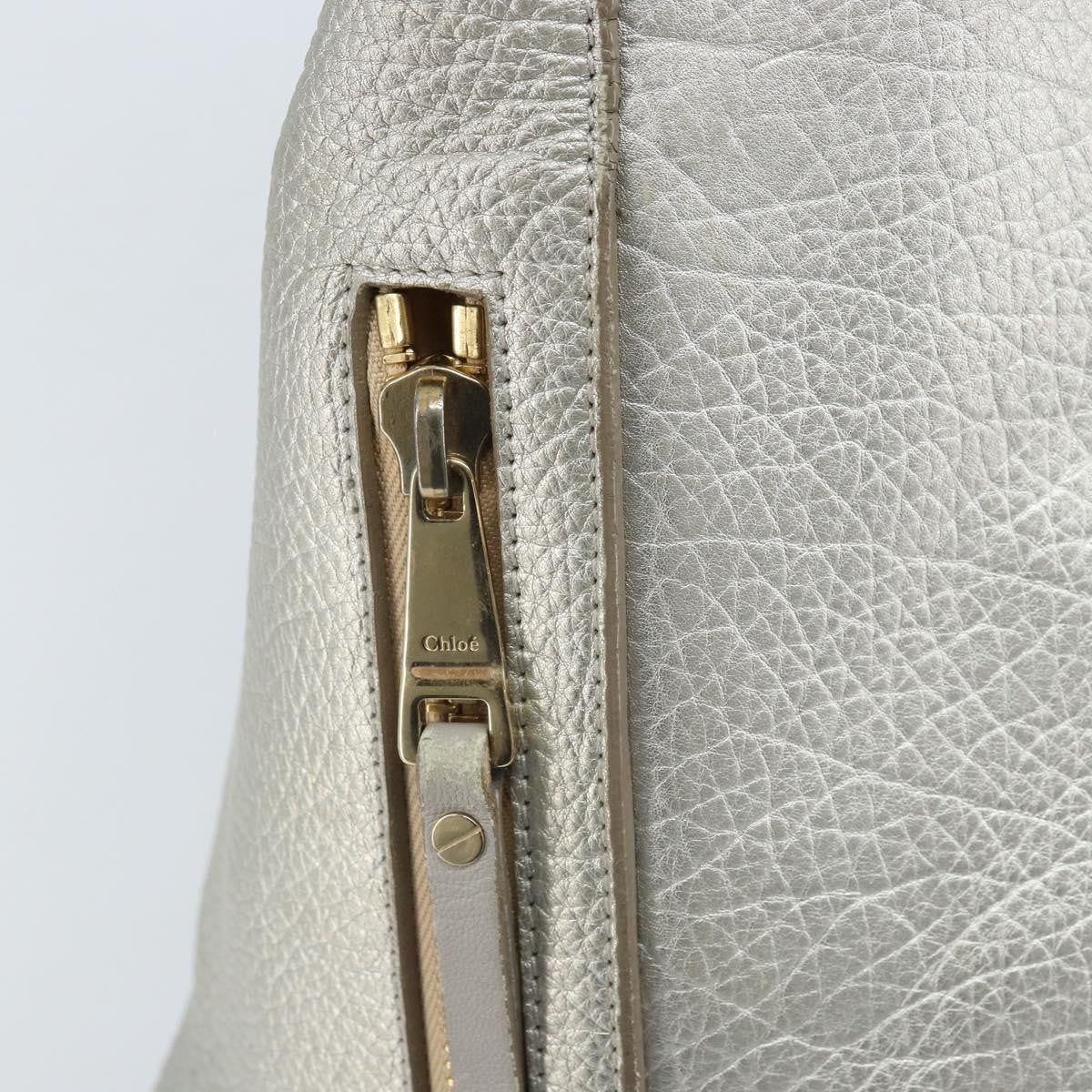 Chloe Dilan Tote Leather Silver Leather Tote Bag Bag (Pre-Owned)