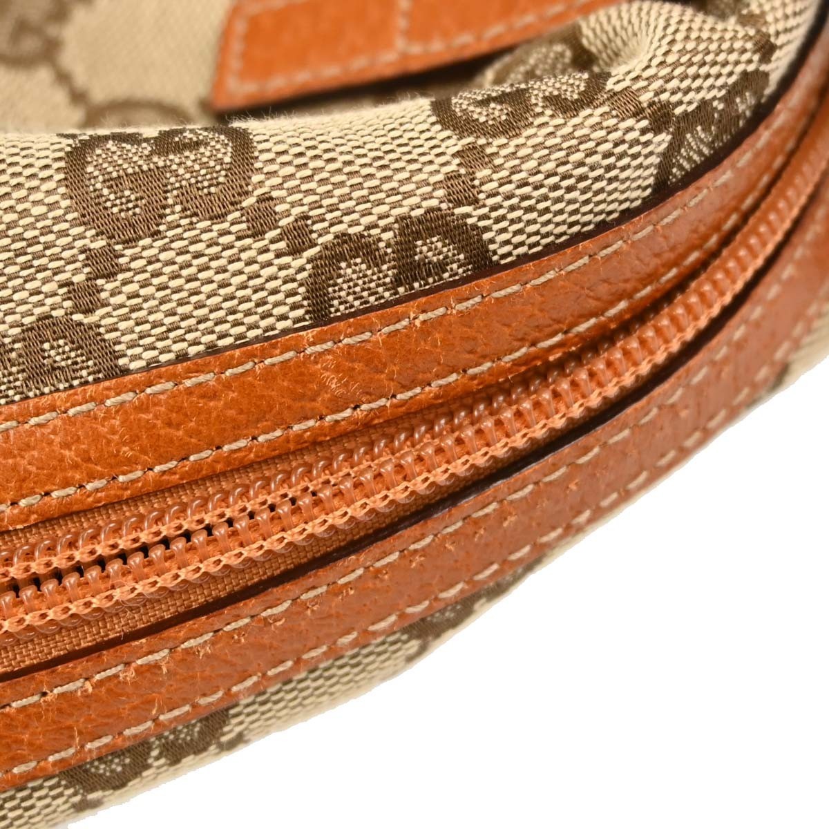 Gucci Zip Around Bowling Gg Canvas Beige Canvas Handbag (Pre-Owned)