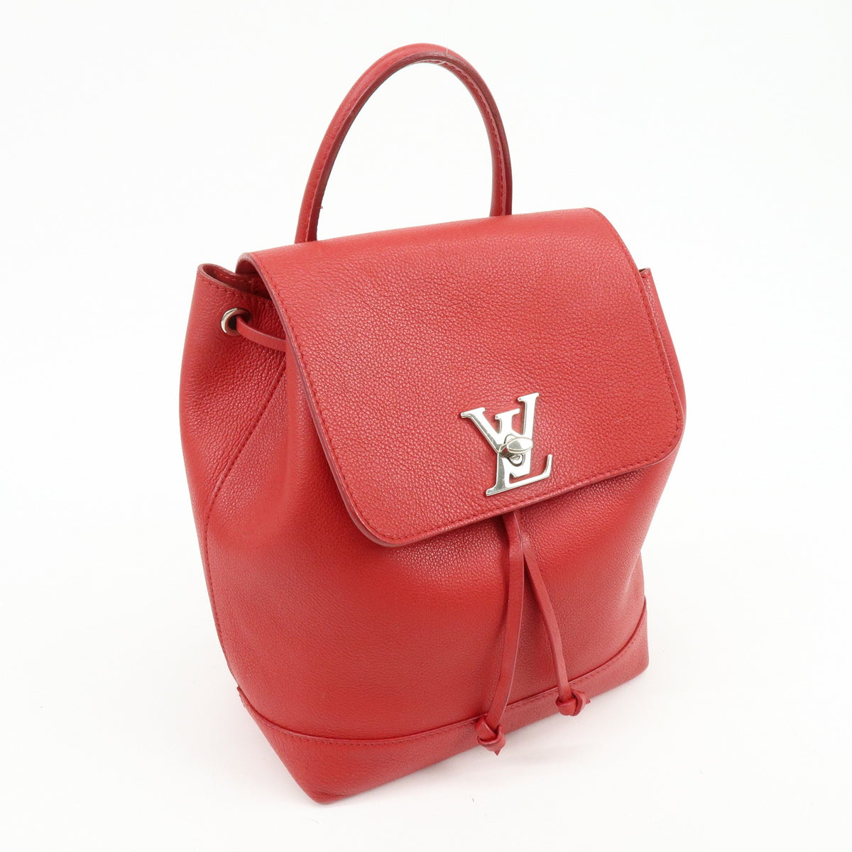 Louis Vuitton Lockme Leather Red Leather Backpack Bag (Pre-Owned)