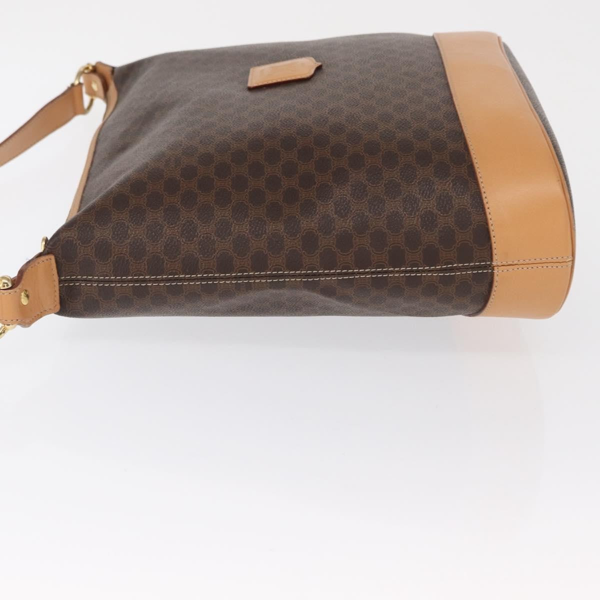 Celine Vintage Macadam Canvas And Leather Brown Canvas Shoulder Bag Bag (Pre-Owned)