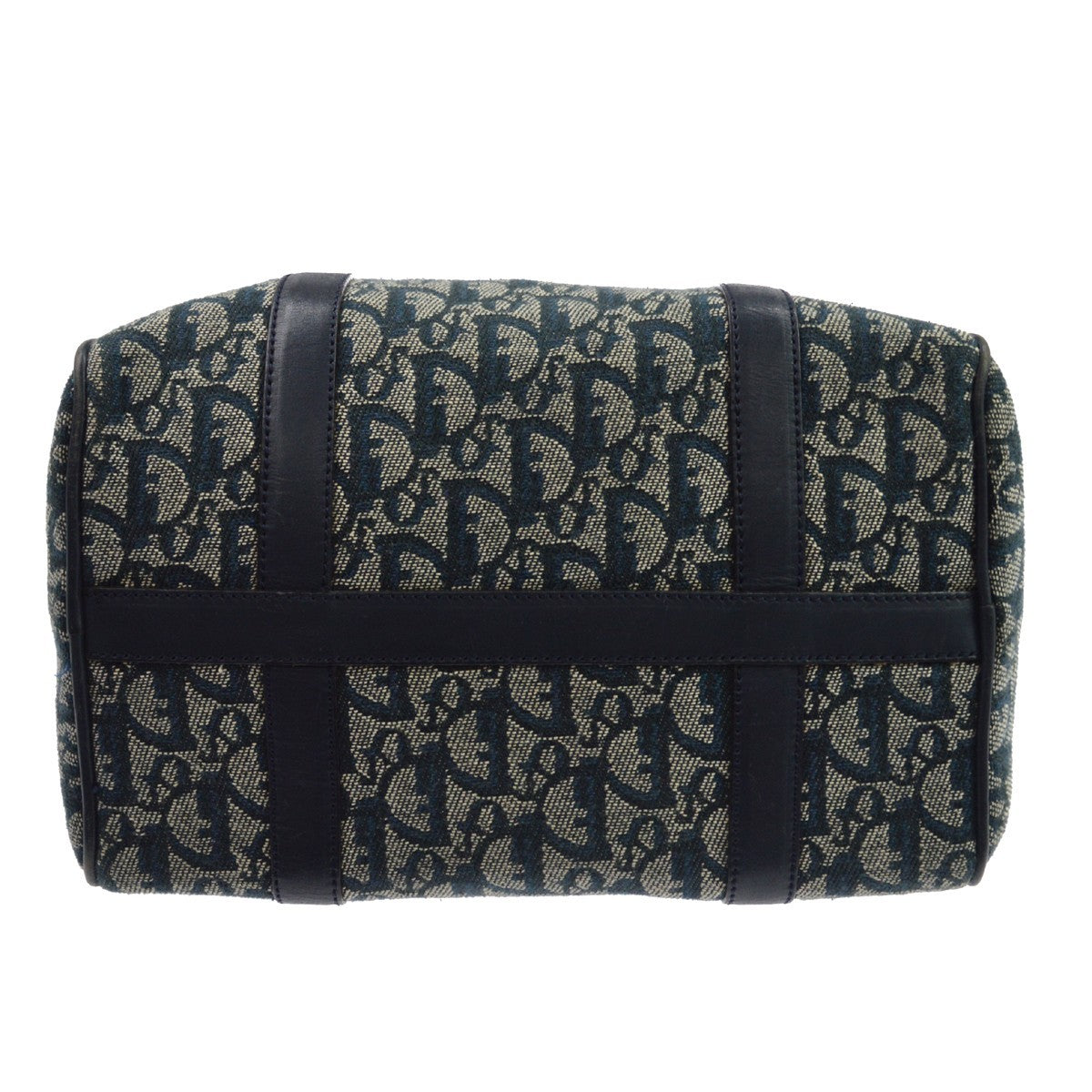 Christian Dior Vintage Trotter Boston Diorissimo Canvas Navy Canvas Handbag (Pre-Owned)