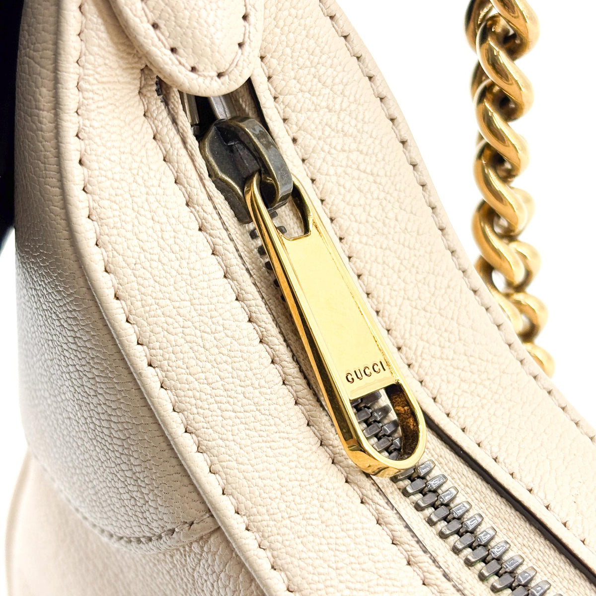 Gucci Aphrodite Leather Beige Leather Shoulder Bag Bag (Pre-Owned)