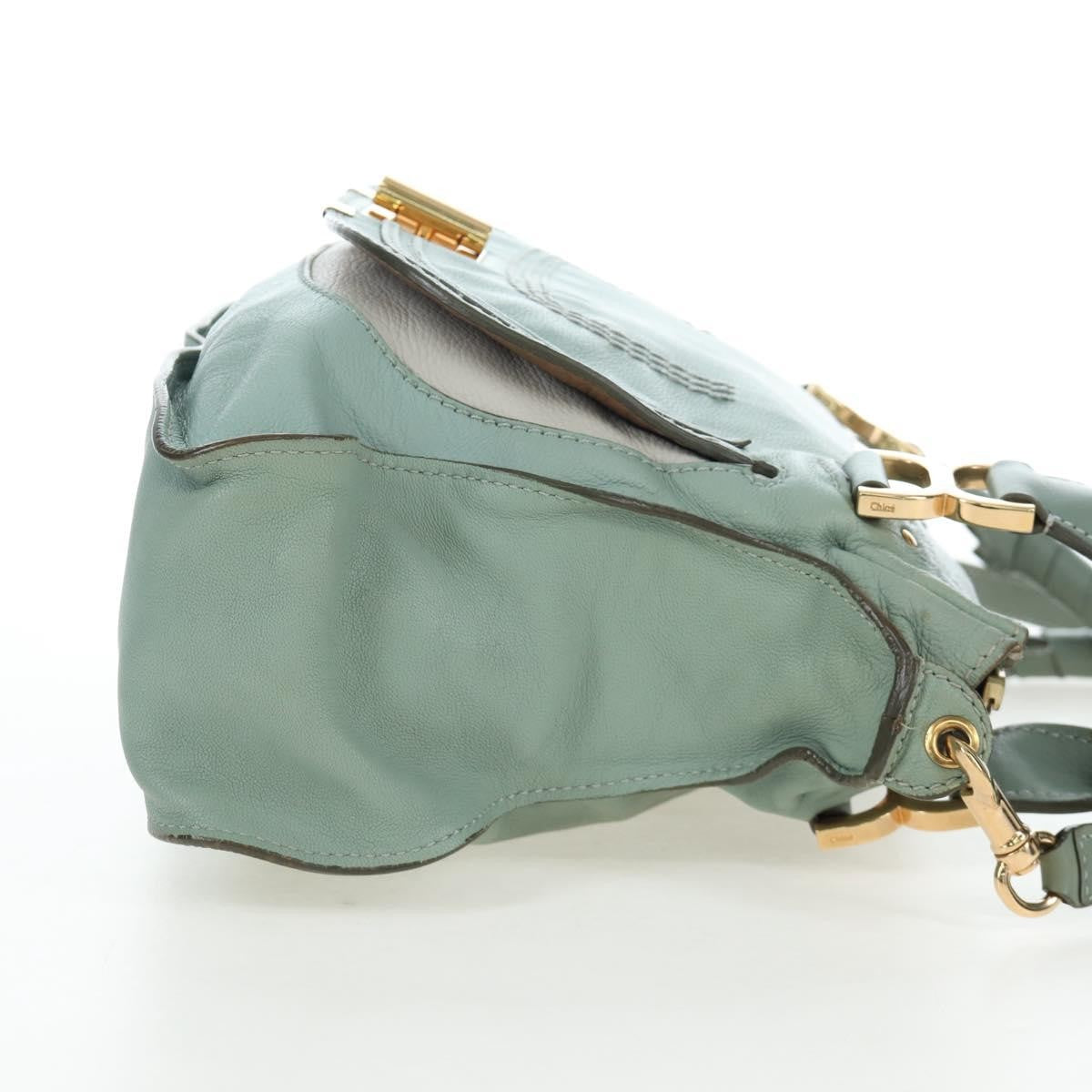 Chloe Marcie Top Handle Leather Green Leather Handbag (Pre-Owned)