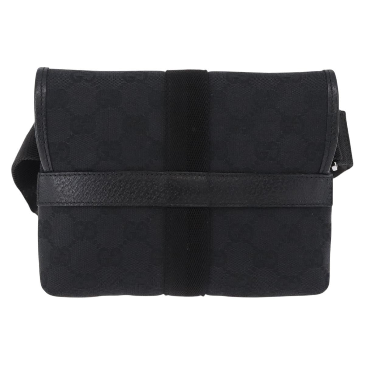 Gucci Buckle Waist Gg Canvas And Leather Black Canvas Clutche & Pouche Bag (Pre-Owned)