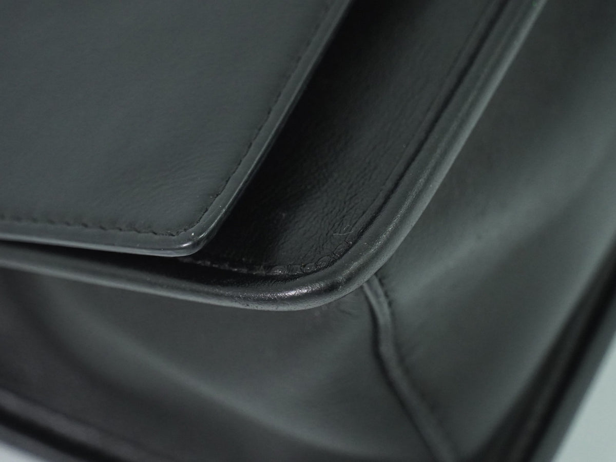 Fendi Kan I F Leather Black Leather Shoulder Bag Bag (Pre-Owned)