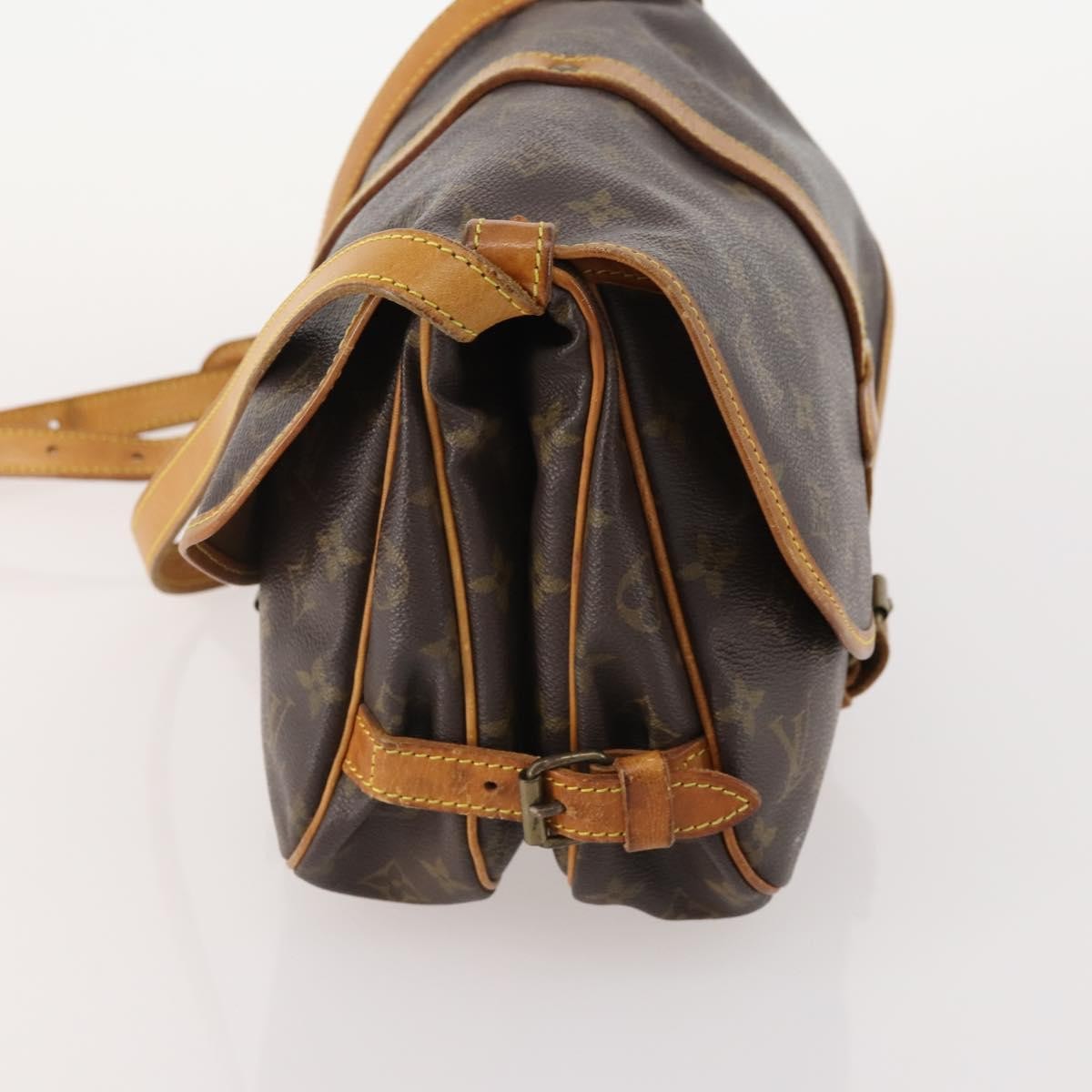 Louis Vuitton Saumur Monogram Canvas Brown Canvas Shoulder Bag Bag (Pre-Owned)