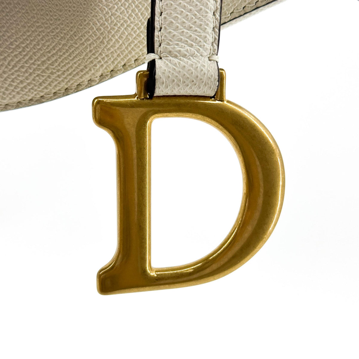 Christian Dior Saddle Leather White Leather Handbag (Pre-Owned)