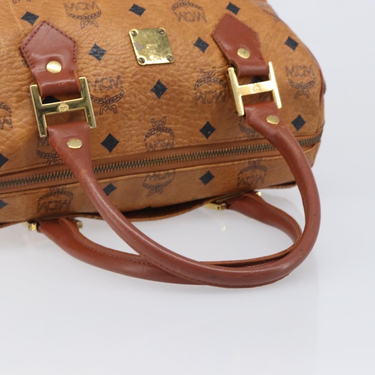 MCM Visetos Logogramme Leather Brown Leather Handbag (Pre-Owned)