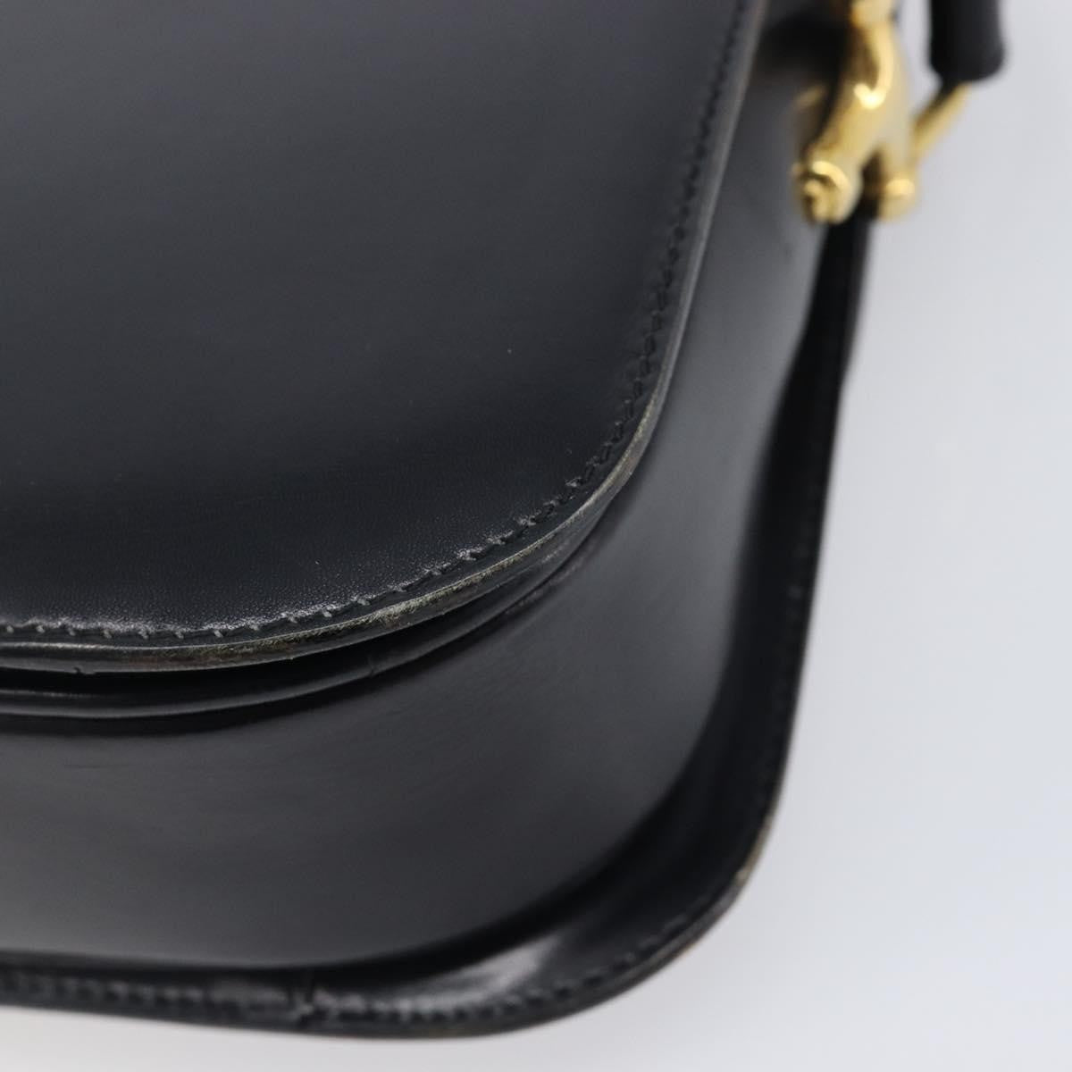 Celine Horse Carriage Leather Black Leather Shoulder Bag Bag (Pre-Owned)