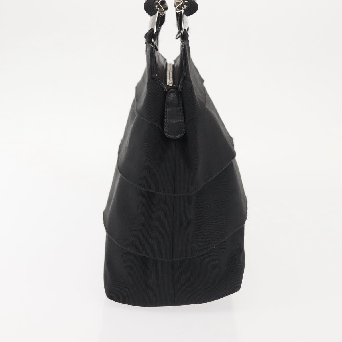 Salvatore Ferragamo Vala Canvas Black Canvas Handbag (Pre-Owned)