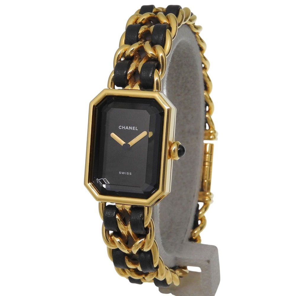 Chanel Premiere Rock Quartz Plated Metal And Leather Watch (Pre-Owned)