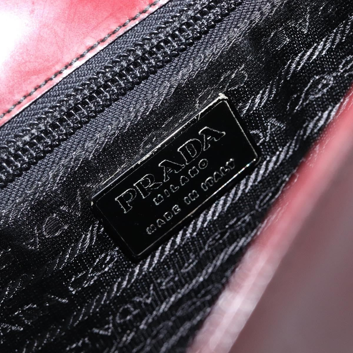 Prada Shoulder Leather Burgundy Patent_Leather Shoulder Bag Bag (Pre-Owned)