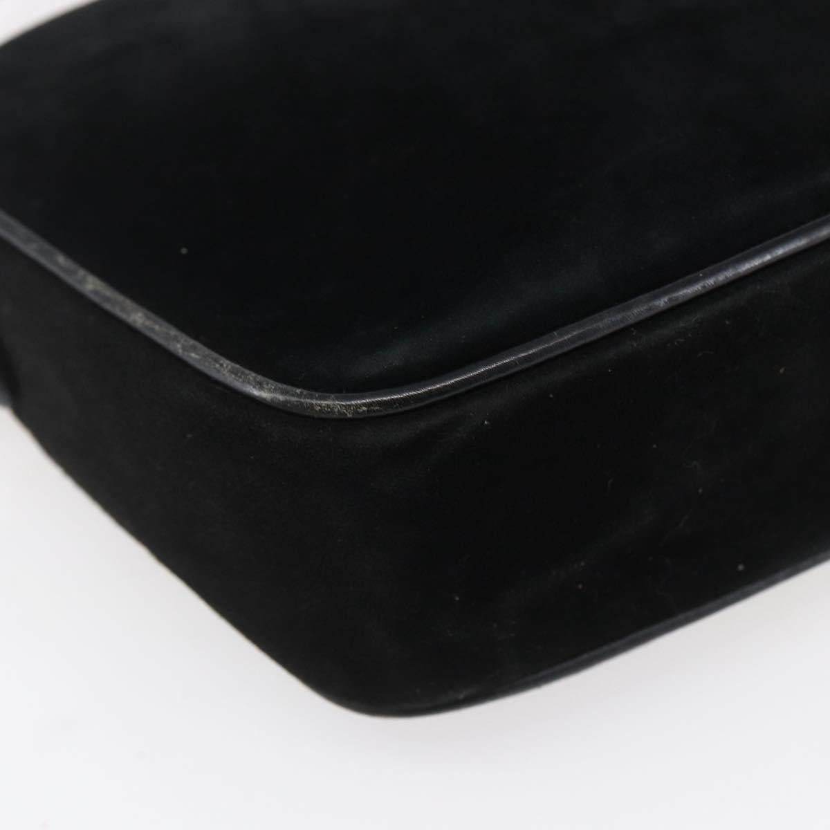 Salvatore Ferragamo Gancini Suede Black Suede Shoulder Bag Bag (Pre-Owned)