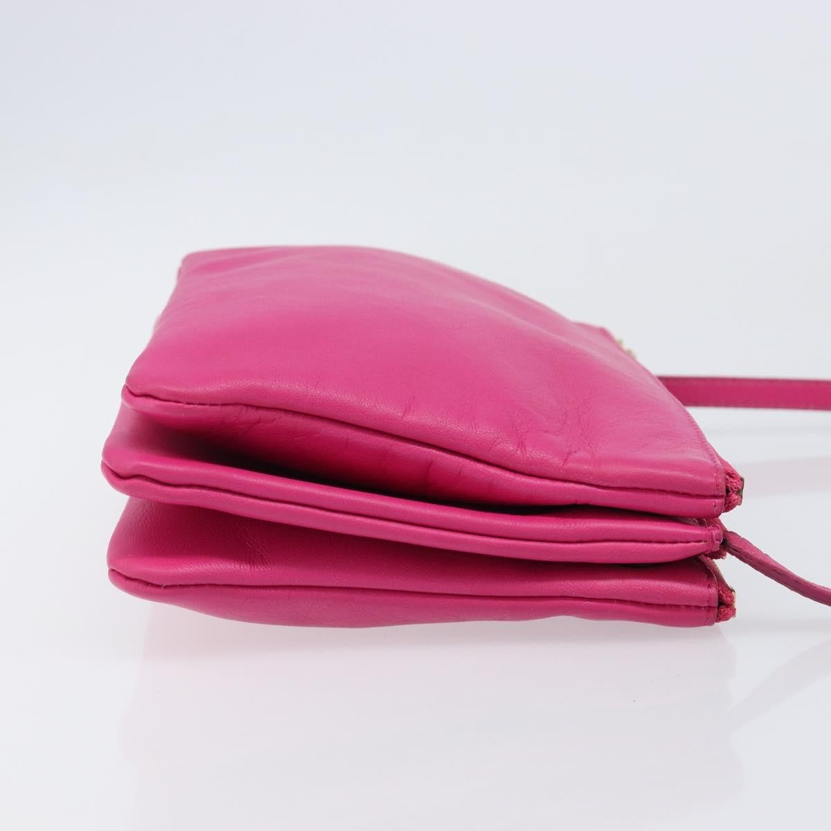 Celine Trio Leather Pink Leather Crossbody Bag Bag (Pre-Owned)