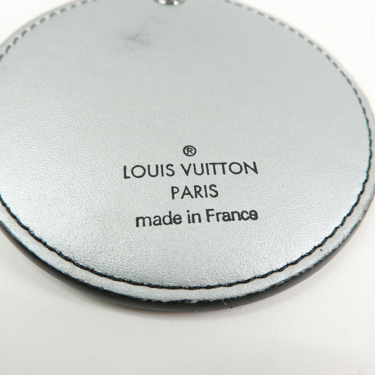 Louis Vuitton Round Bag Charm And Key Holder Reverse Monogram Eclipse None Silver Canvas Charms And Keychains Accessory (Pre-Owned)