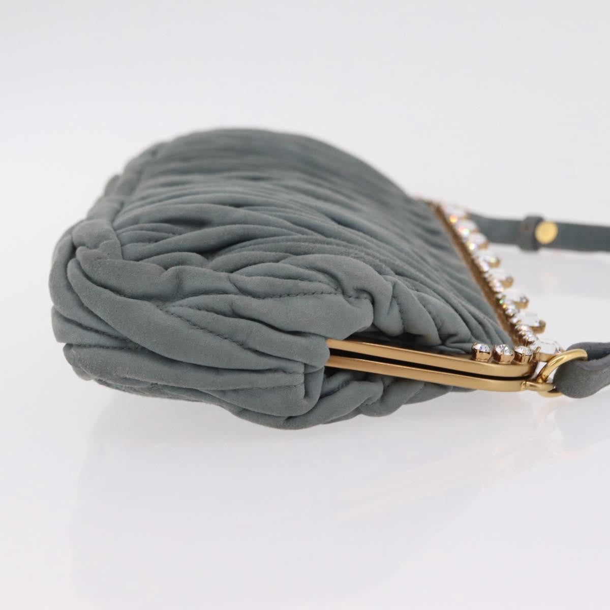 Miu Miu Matelassé Frame Clutch Matelassé Leather Gray Suede Clutche & Pouche Bag (Pre-Owned)