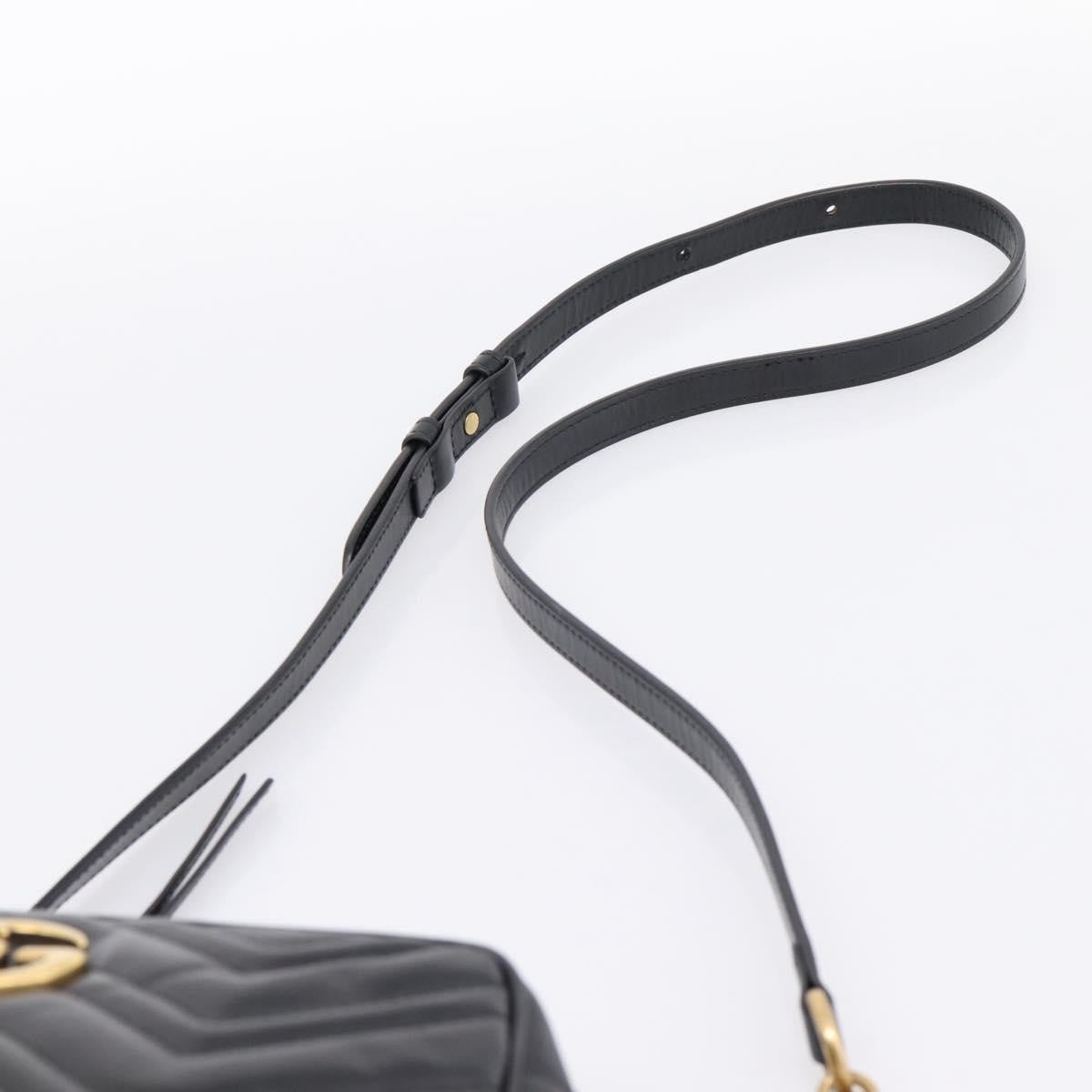 Gucci Gg Marmont Monochrome Matelasse Leather Black Leather Shoulder Bag Bag (Pre-Owned)