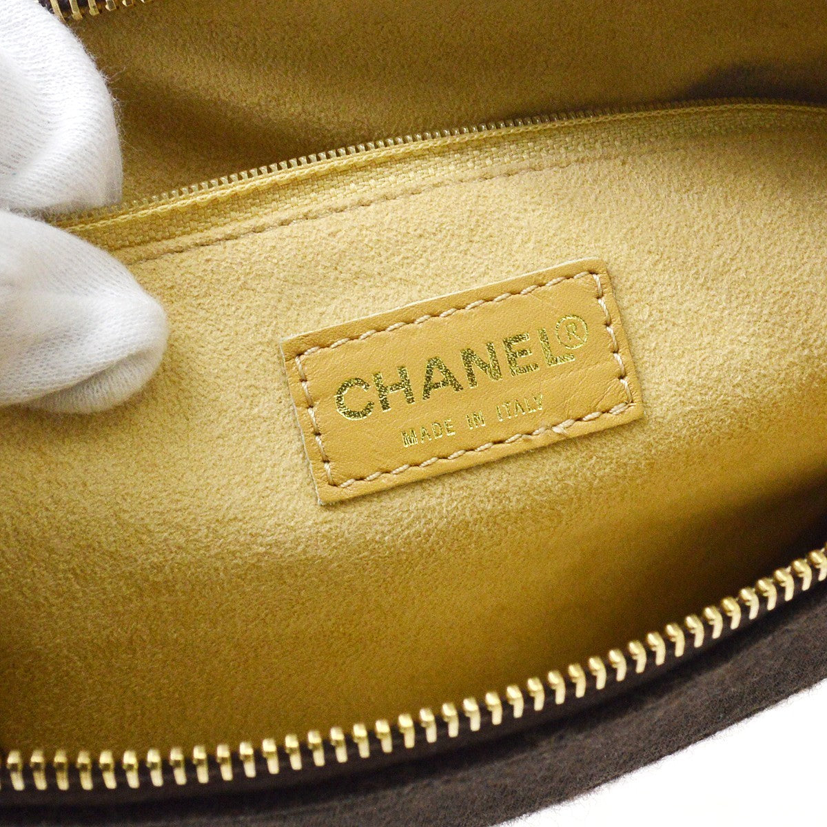 Chanel Chocolate Bar Cc Quilted Jersey Brown Cotton Shoulder Bag Bag (Pre-Owned)