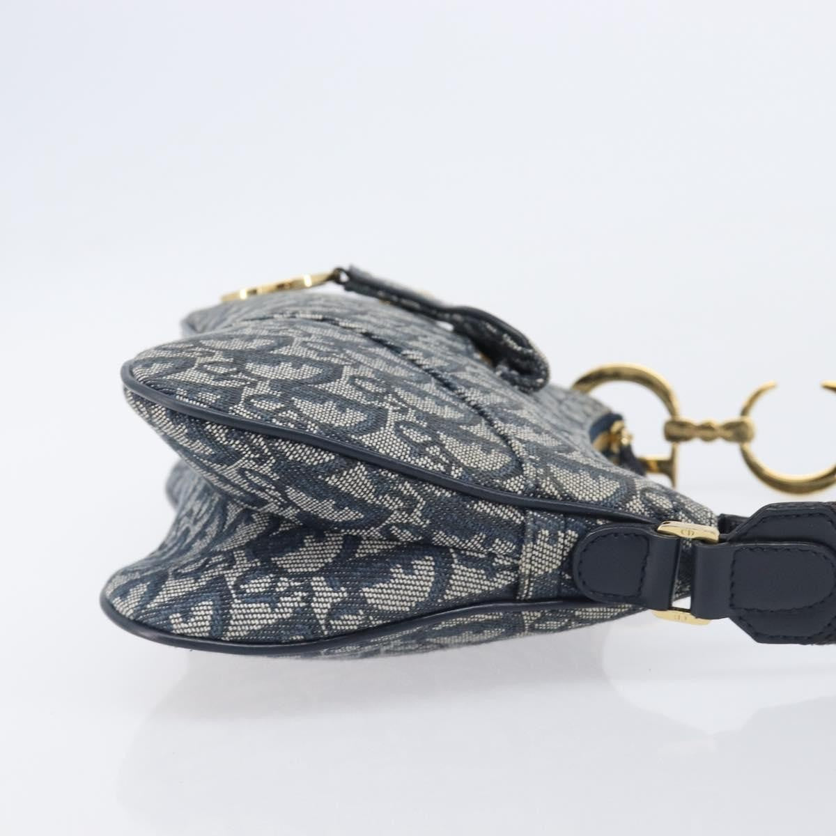 Christian Dior Saddle Messenger Oblique Canvas Navy Canvas Clutche & Pouche Bag (Pre-Owned)