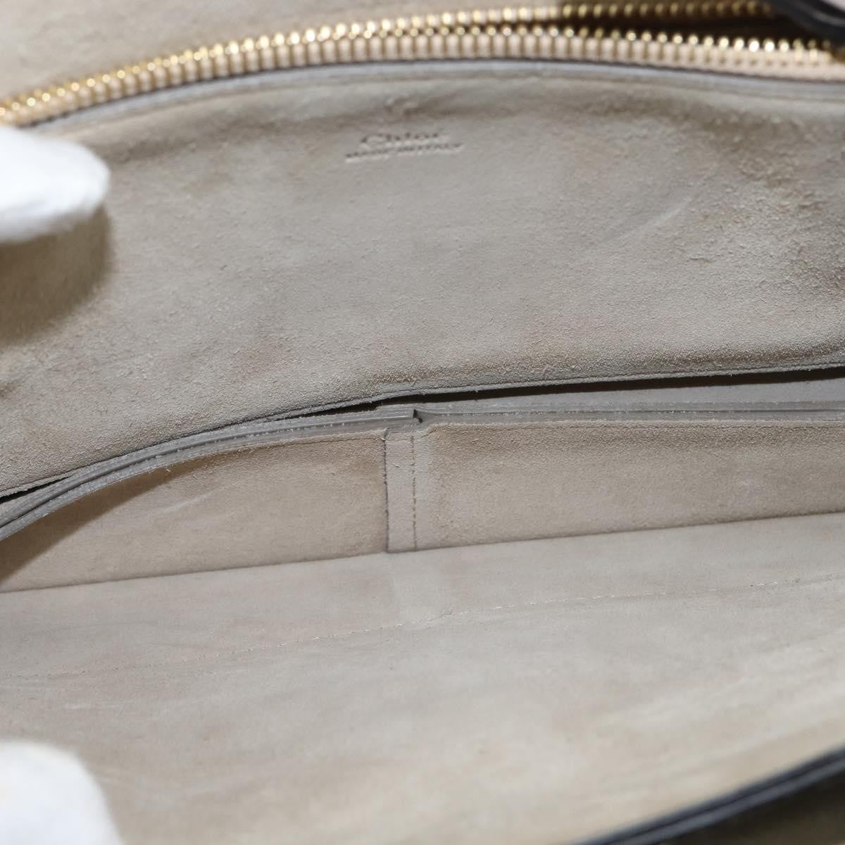 Chloe Faye Leather And Suede Gray Leather Shoulder Bag Bag (Pre-Owned)