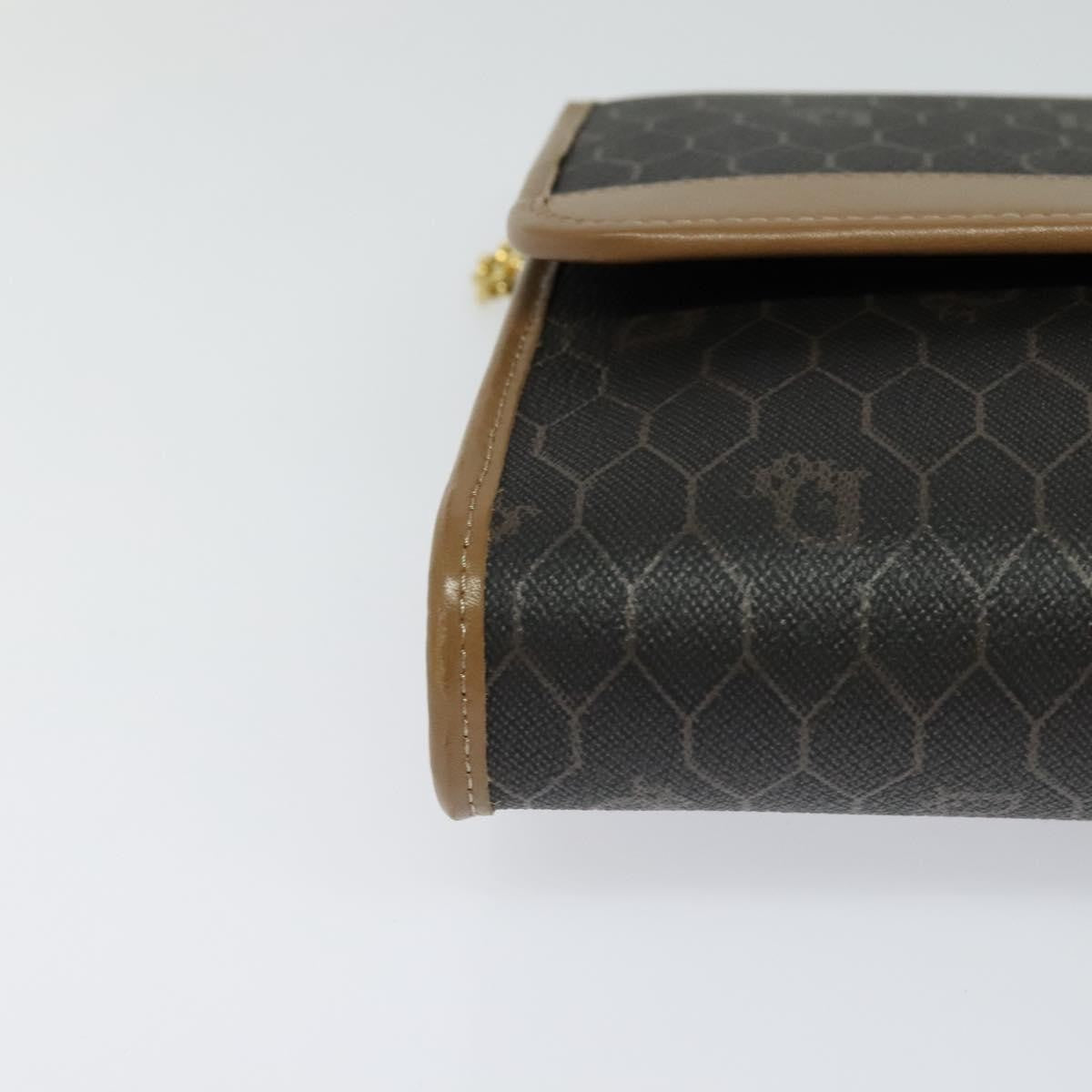 Christian Dior Vintage Honeycomb Chain Canvas Black Canvas Shoulder Bag Bag (Pre-Owned)