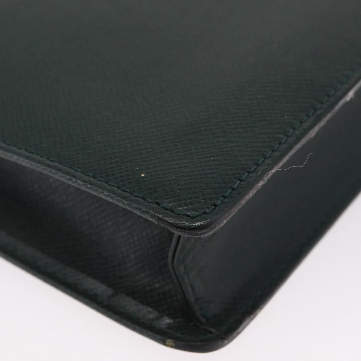 Louis Vuitton Serviette Kourad Taiga Leather Green Leather Briefcase Bag (Pre-Owned)