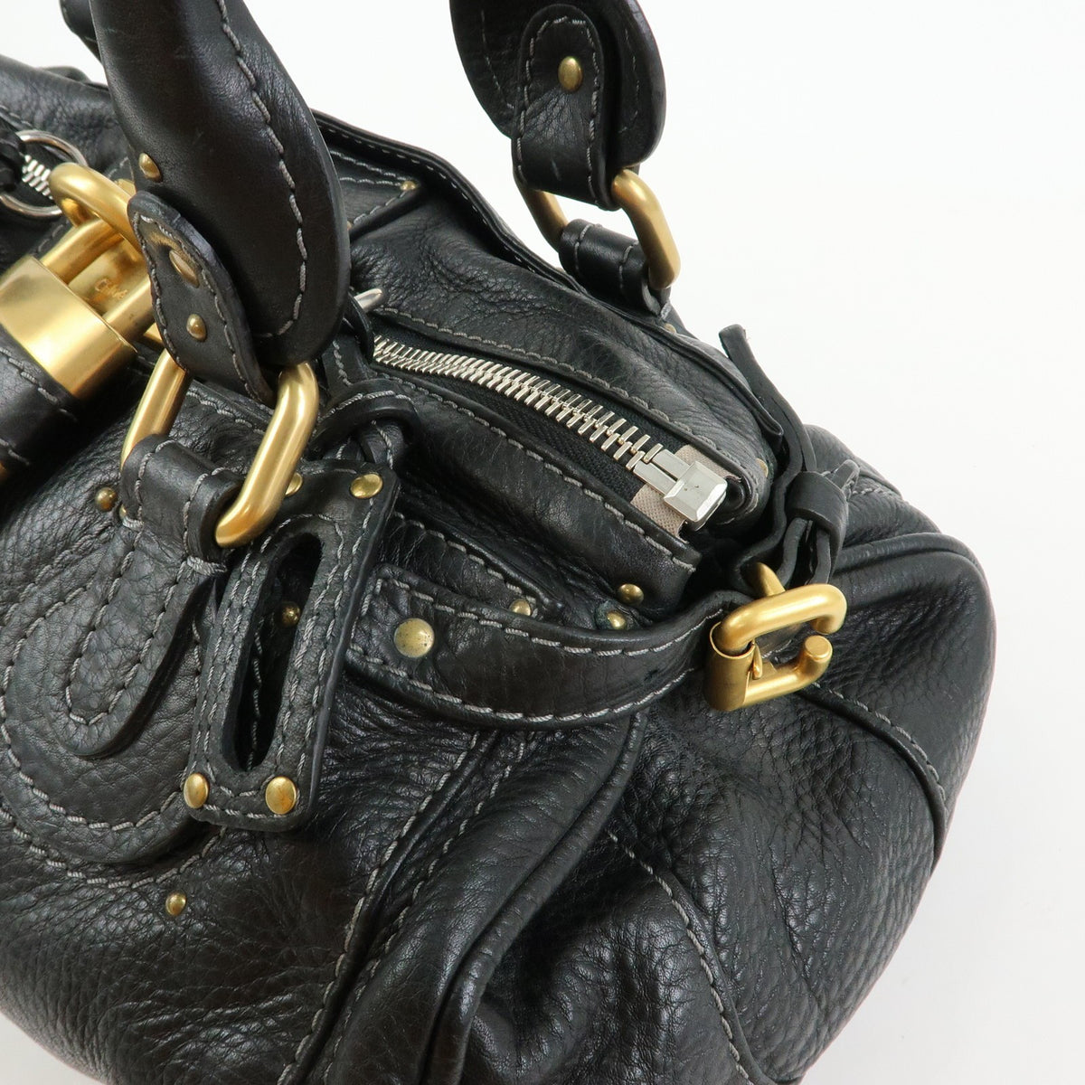 Chloe Paddington Body Leather Black Leather Handbag (Pre-Owned)