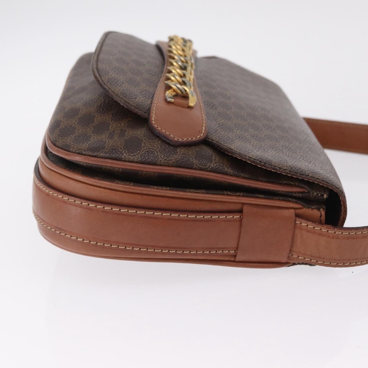 Celine Macadam Shoulder Canvas Brown Canvas Crossbody Bag Bag (Pre-Owned)