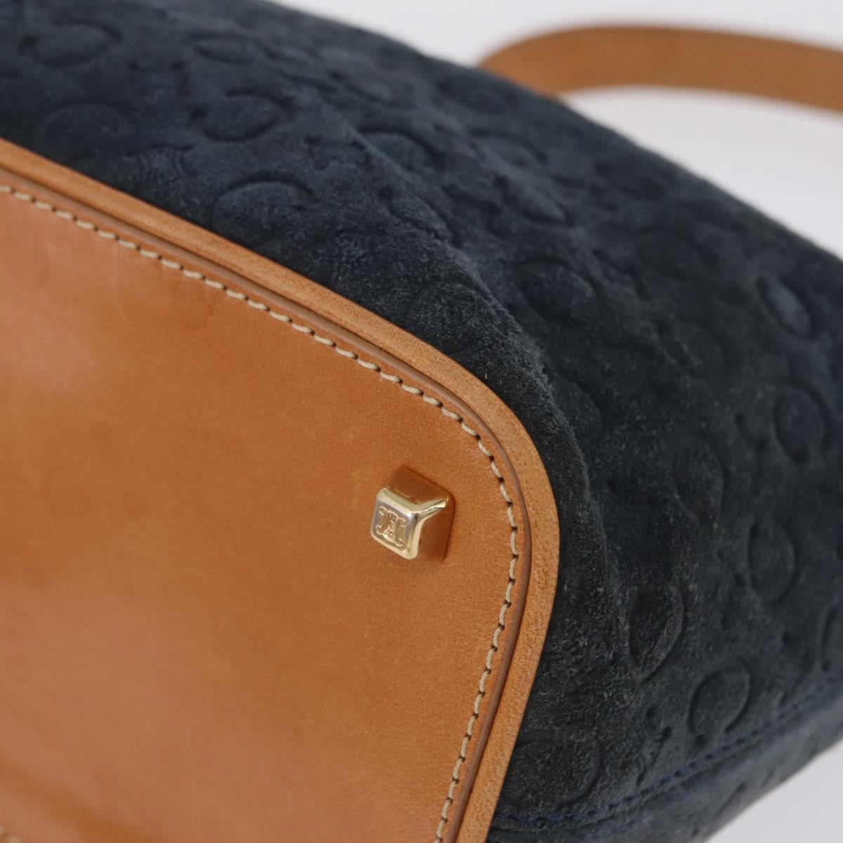 Celine C Macadam Shoulder Suede Navy Suede Handbag (Pre-Owned)