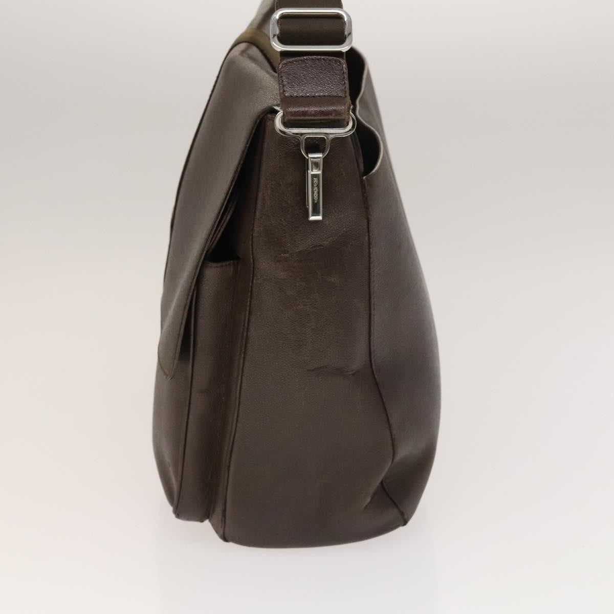 Bvlgari Flap Leather Brown Leather Shoulder Bag Bag (Pre-Owned)