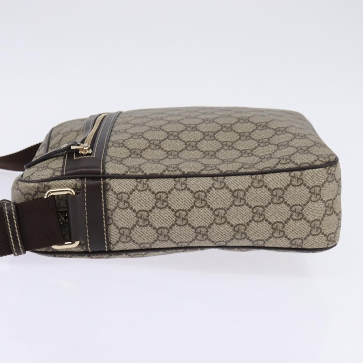 Gucci Front Zip Messenger Gg Coated Canvas Beige Canvas Crossbody Bag Bag (Pre-Owned)