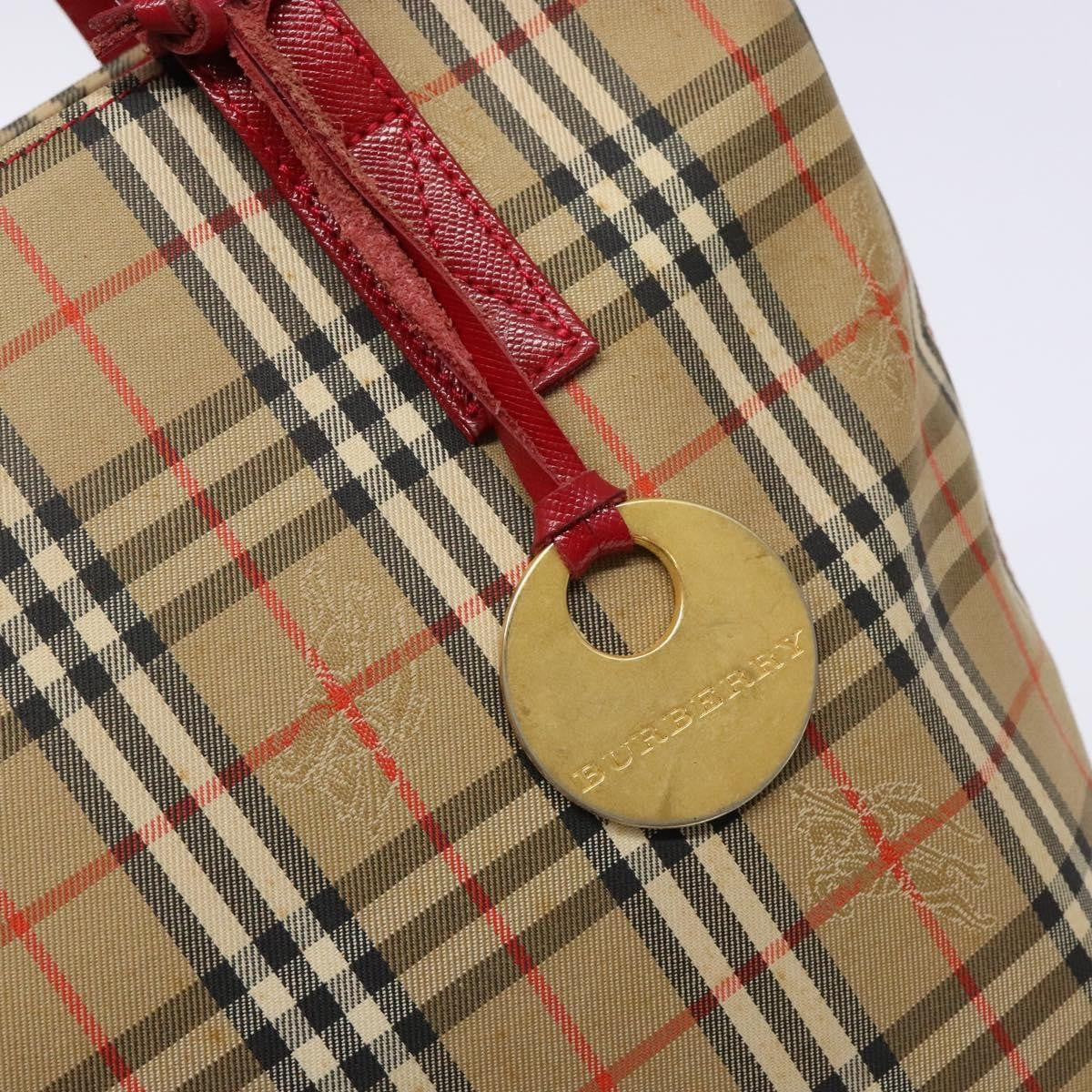 Burberry Nova Check Tote Canvas Check Pattern Beige Canvas Tote Bag Bag (Pre-Owned)
