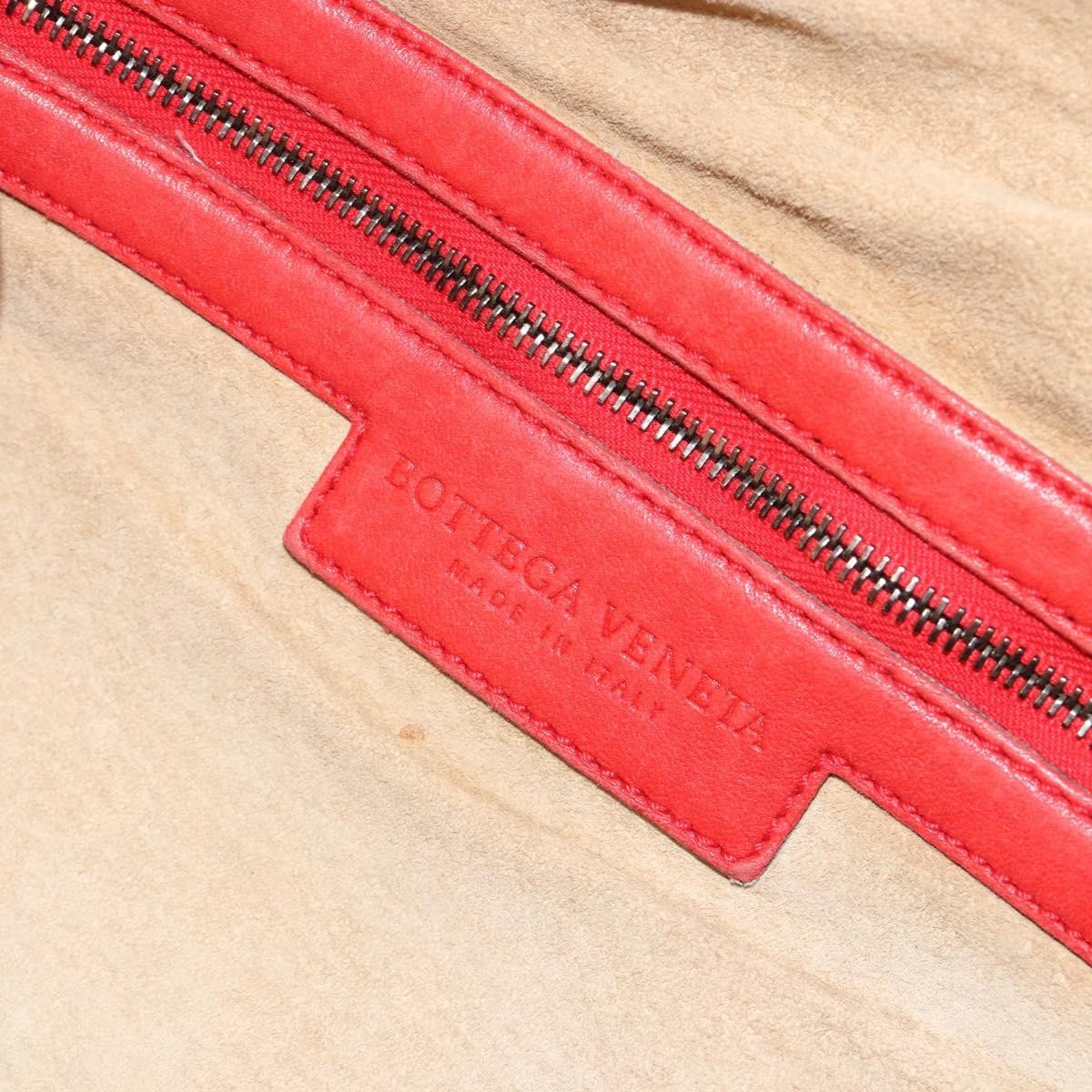 Bottega Veneta Intrecciato Shoulder Leather Red Leather Shoulder Bag Bag (Pre-Owned)