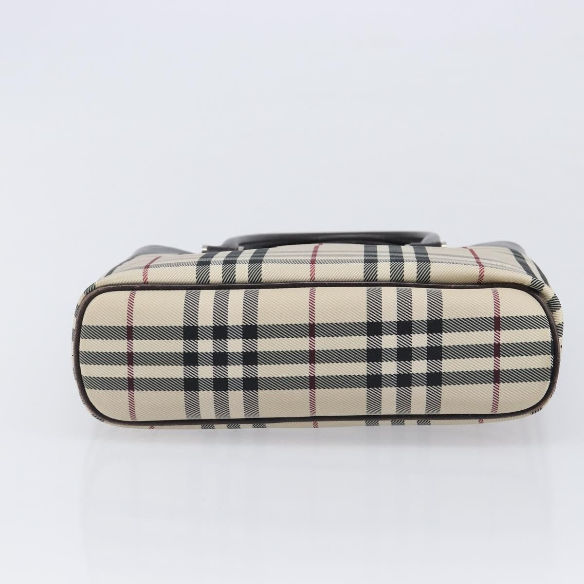 Burberry Nova Check Nova Check Canvas Beige Canvas Handbag (Pre-Owned)