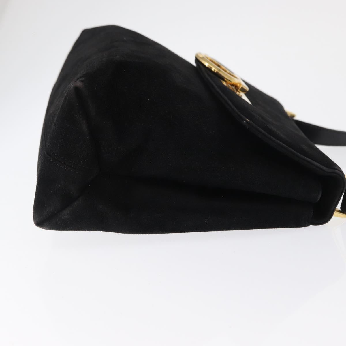 Salvatore Ferragamo Gancini Suede Black Suede Shoulder Bag Bag (Pre-Owned)