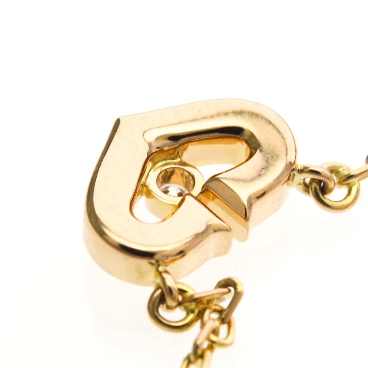 Cartier C Heart De Cartier Pendant 18K Rose Gold With Diamond Gold Pink_Gold Necklace Jewelry (Pre-Owned)