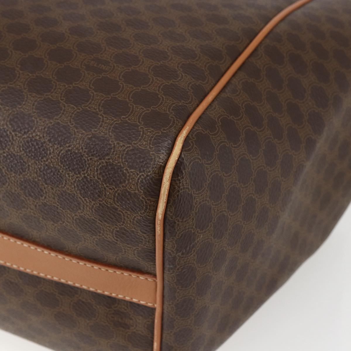 Celine Vintage Macadam Canvas And Leather Brown Canvas Shoulder Bag Bag (Pre-Owned)